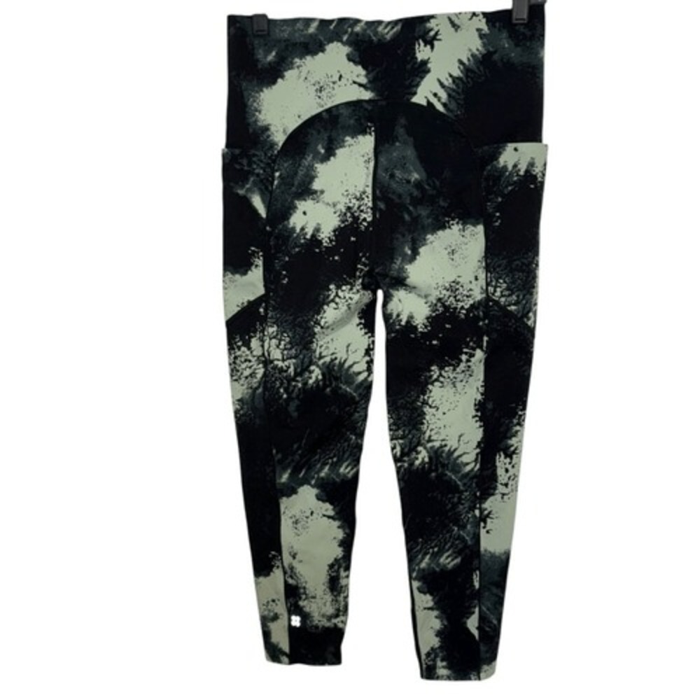 SWEATY BETTY Power High-Waisted Workout Leggings‎ Pockets Black & Green NWOT 12 - Picture 7 of 8